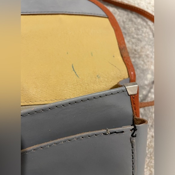 Genuine Leather Small Gray Crossbody Purse Made in Italy 🇮🇹 Florence - Picture 5 of 10